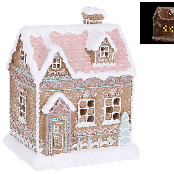 Casa Bolacha Gengibre com Led Clayre & Eef 6PR4317