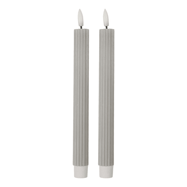 Conjunto de 2 Velas LED, Ø 2x25 cm, cera cinza. Clayre & Eef 6CA0002G