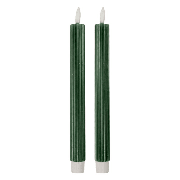 Conjunto de 2 Velas LED, Ø 2x25 cm, Cera Verde. Clayre & Eef 6CA0002DGR