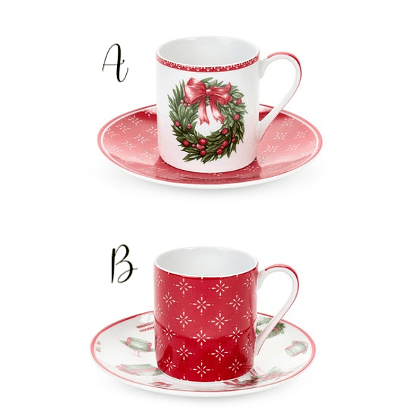 Chavena de Café 90ml + Pires . História de Natal . Nuvole di Stoffa