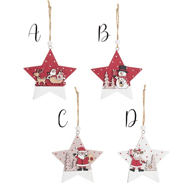 Estrelas em Madeira para Pendurar . Nuvole di Stoffa 