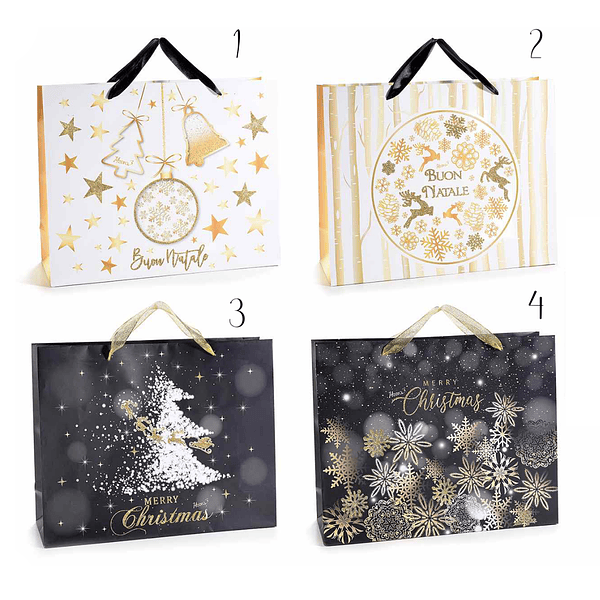 Saco de Papel de Natal com Glitter