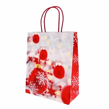 Saco de Papel de Natal 22+10 x 27+6 cm . com Alça Corda