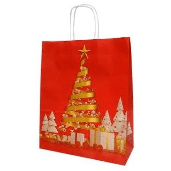 Saco de Papel de Natal 26x33x12 cm
