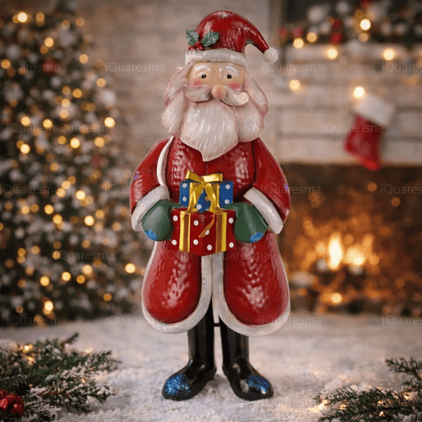 Pai Natal Metal c/ Presentes 60 cm