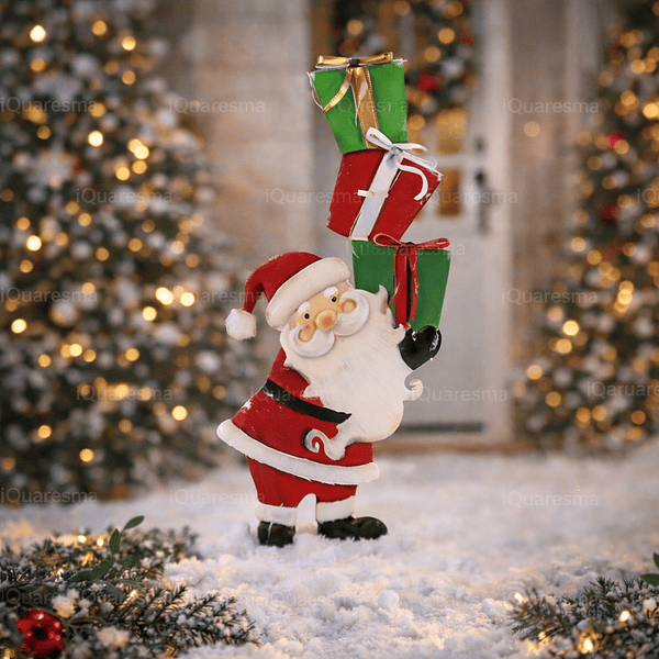 Pai Natal Metal c/ Presentes 100 cm