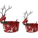 Cestos em Metal c/ Renas . 2 Tamanhos 