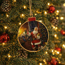 Bola c/ o Pai Natal em Metal para Pendurar