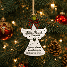 Anjinhos em Madeira c/ Frase Saudade para Pendurar