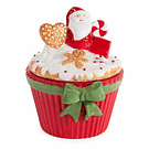 Pote Cupcake em Cerâmica . Pai Natal