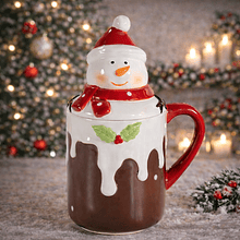 Caneca com Tampa Boneco Neve
