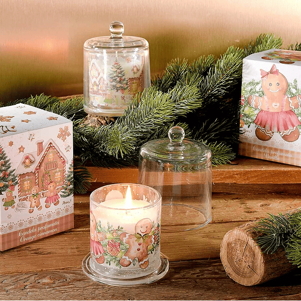 Vela Perfumada em Fraco de Vidro . Bolacha de Gengibre