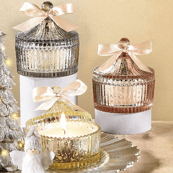 Vela Perfumada em Frasco de Vidro Brilhante c/ Tampa