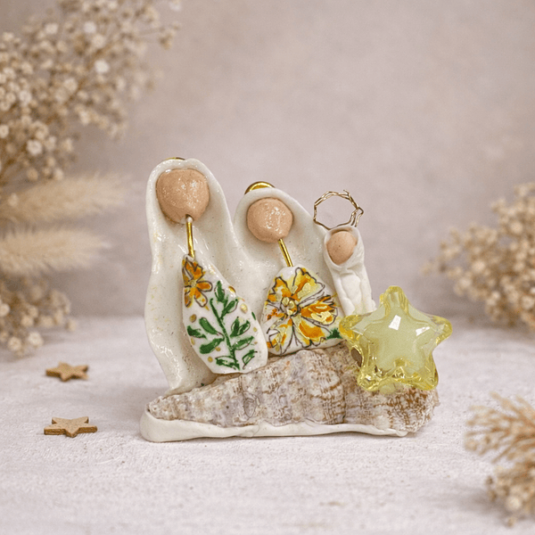 Mini Presépio Flores . Artesanal . Peça de Autor