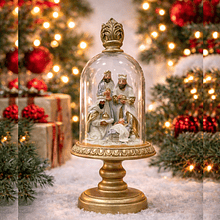 Reis Magos a Adorar o Menino em Redoma de Vidro . Clayre & Eef 66100