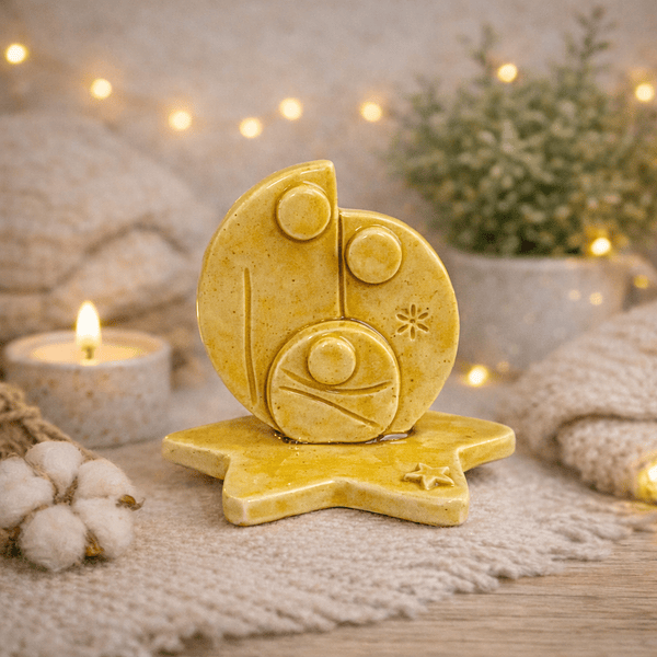 Presépio Estilizado Amarelo . Artesanal . Peça de Autor 