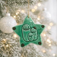 Pendente Estrela Presépio Verde . Artesanal . Peça de Autor