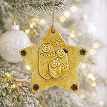 Pendente Estrela Presépio Amarela . Artesanal . Peça de Autor