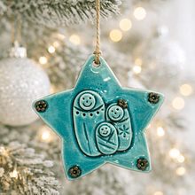 Pendente Estrela Presépio Turquesa . Artesanal . Peça de Autor