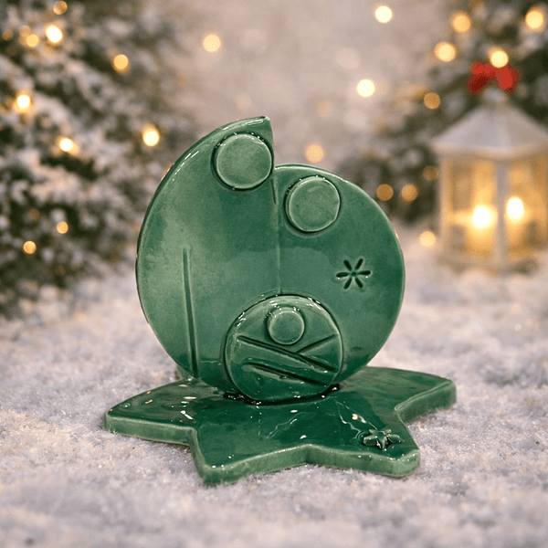 Presépio Estilizado Verde . Artesanal . Peça de Autor