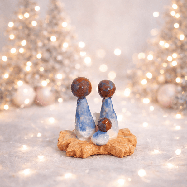 Mini Presépio Borbolera Azul . Artesanal . Peça de Autor . Rota do Figurado