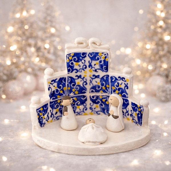 Presépio Azulejo Português . Artesanal . Peça de Autor