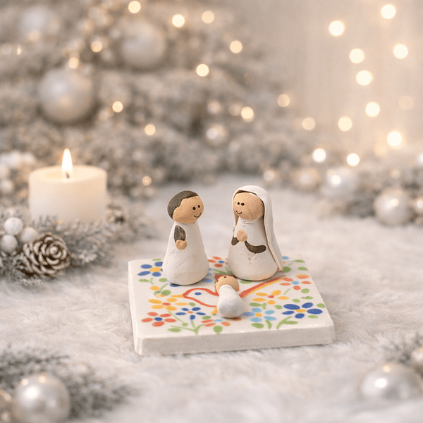 Mini Presépio Lenço Namorados . Artesanal . Peça de Autor