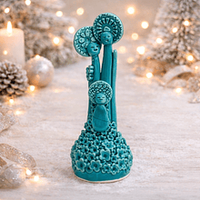 Presépio Estelizado Azul . Artesanal . Peça de Autor