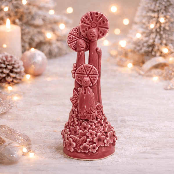 Presépio Estelizado Rosa . Artesanal . Peça de Autor