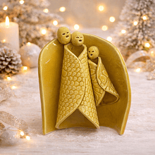 Presépio Estelizado Amarelo . Artesanal . Peça de Autor