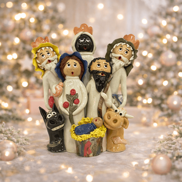 Presépio Reis Magos . Artesanal . Peça de Autor . Rota do Figurado