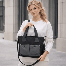 Mala Tecido Técnico Preta c/ Bolsos