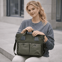Mala Tecido Técnico Verde c/ Bolsos