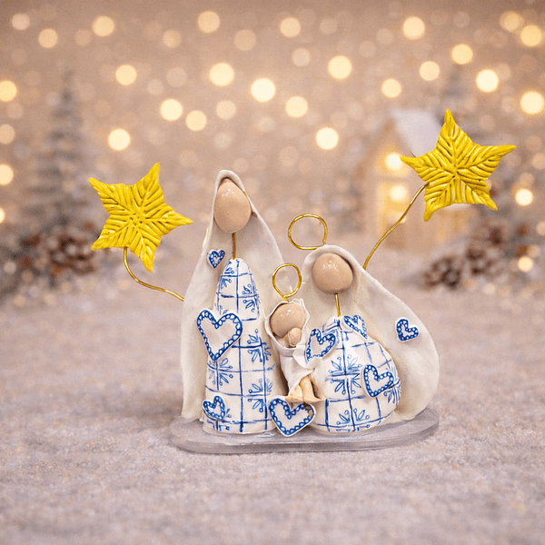 Presépio Azulejos Estrela . Artesanal . Peça de Autor