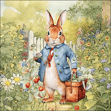 Guardanapos 33x33cm Senhor Coelho . Ambiente