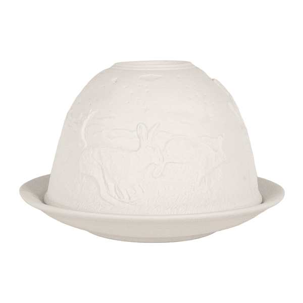 Suporte Tealight Ø 12X8 cm Coelhinhos Porcelana Biscuit . Clayre & Eef 6CE2210