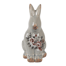 Coelho em Cerâmica c/ Flores Clayre & Eef 6CE1968M