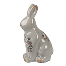 Coelho em Cerâmica c/ Flores Clayre & Eef 6CE1968M