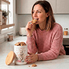 Pote em Cerâmica c/ Coelho e tampa Bambu