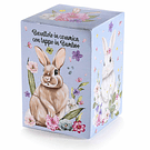 Pote em Cerâmica c/ Coelho e tampa Bambu