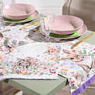 Runner c/ Coelhos e Franjas . Branco