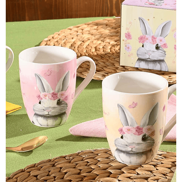 Caneca Porcelana 300ml c/ Coelho