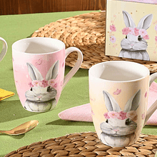 Caneca Porcelana 300ml c/ Coelho