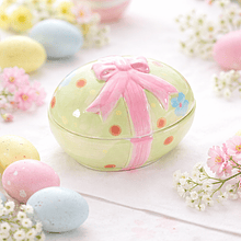 Caixa Ovo em Cerâmica . Verde