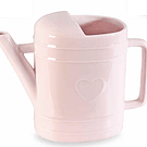 Regador de Cerâmica Brilhante c/ Coração em Relevo