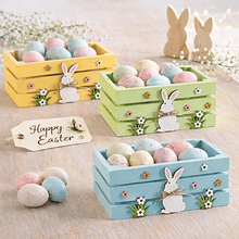 Caixa Madeira Colorida Coelhinho . 3 Cores