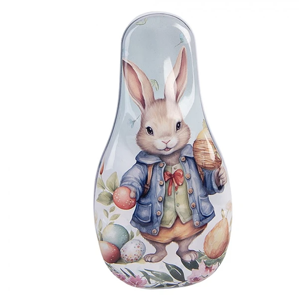 Caixa Coelho Azul em Metal