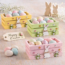 Caixa Madeira Colorida Coelhinho . 3 Cores