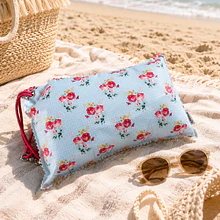 Almofada Praia Personalizada .  Azul Rosinhas 
