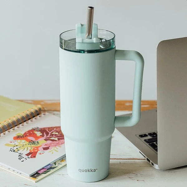 Caneca Térmica 950ml Stream Verde Água . Quokka